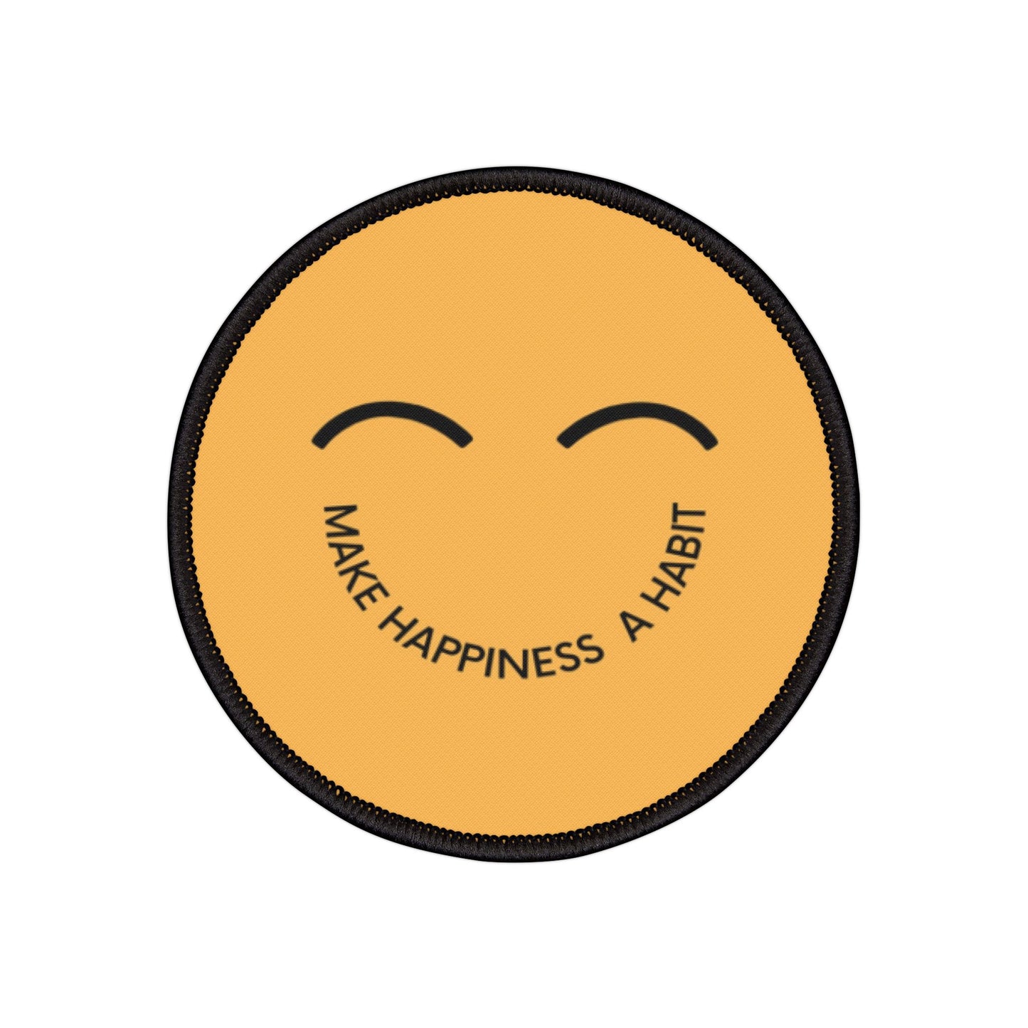 Cute Iron-On Patch - 'Make Happiness A Habit'