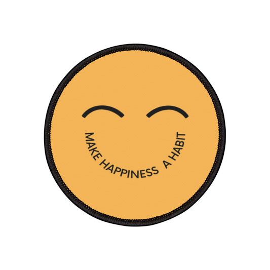 Cute Iron-On Patch - 'Make Happiness A Habit'