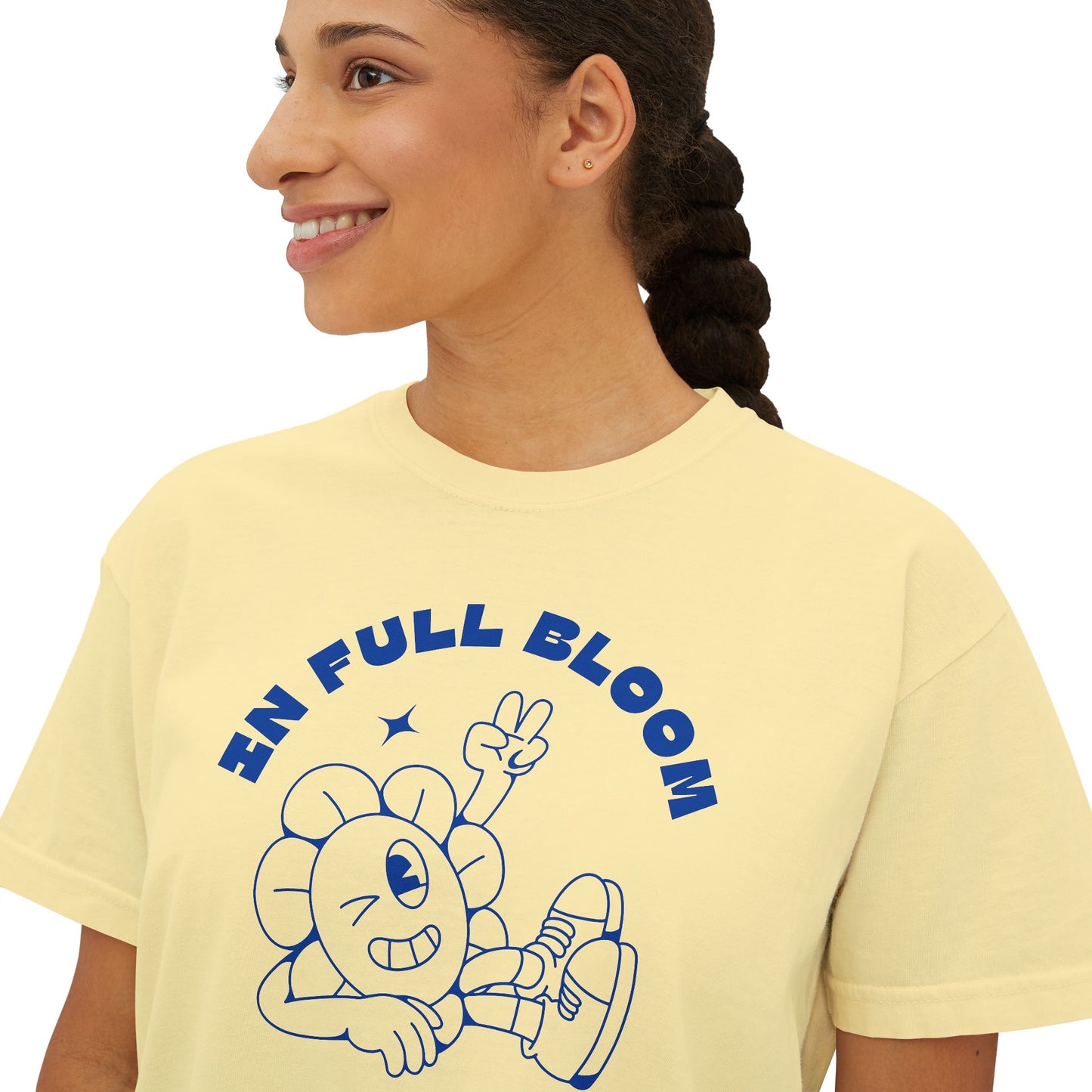 "In Full Bloom" - Retro Graphic T-Shirt for Women
