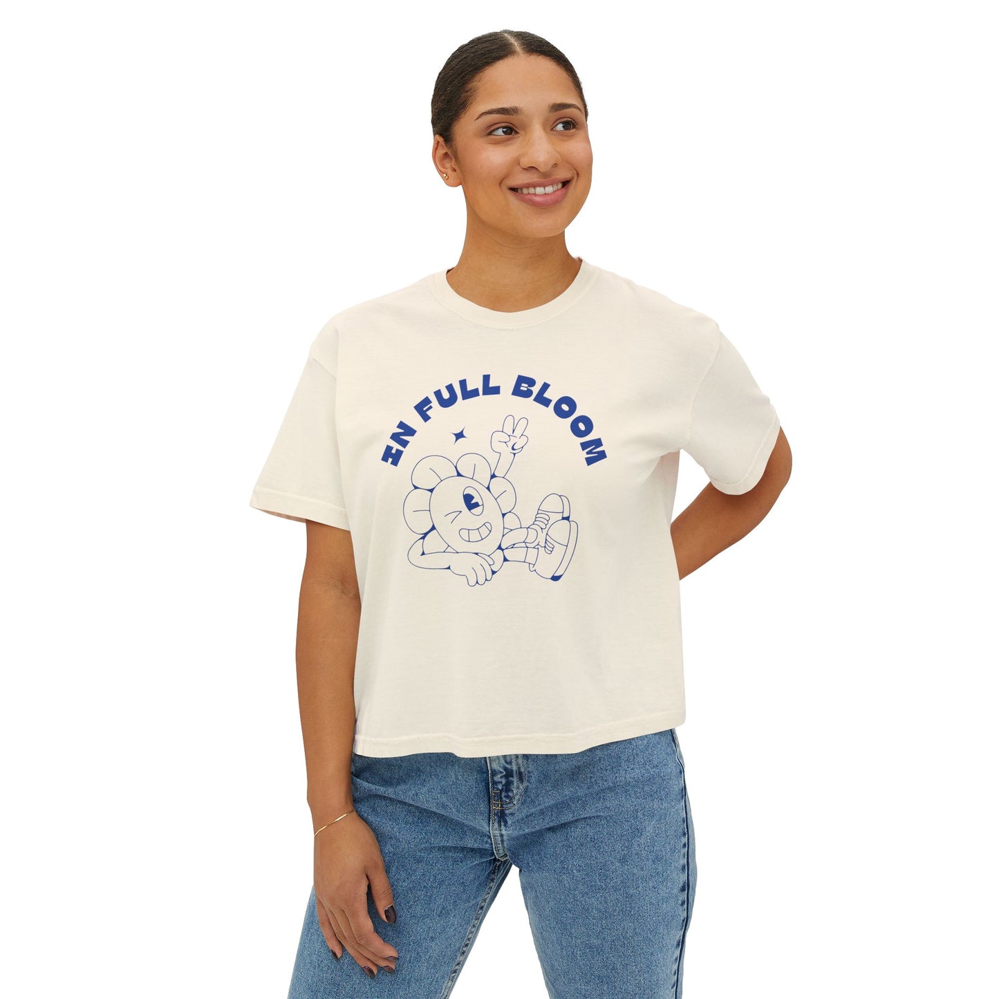 "In Full Bloom" - Retro Graphic T-Shirt for Women