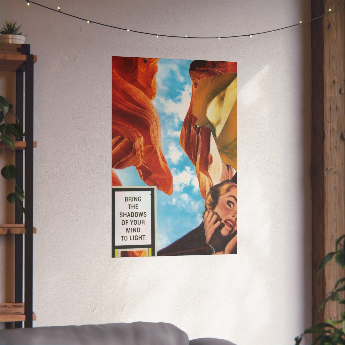"Bring the Shadows of Your Mind to Light"- Mixed Media Art (Large Poster, Vertical)
