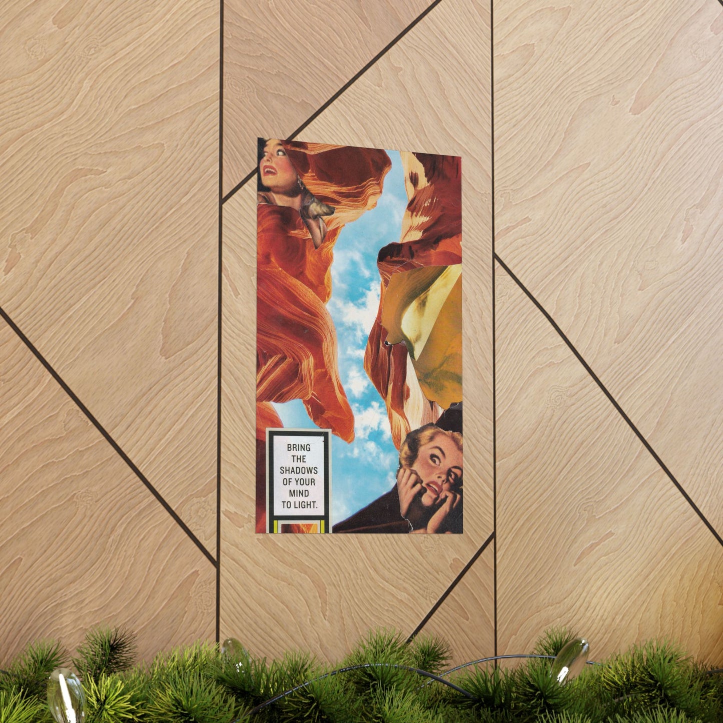 "Bring the Shadows of Your Mind to Light"- Mixed Media Art (Large Poster, Vertical)