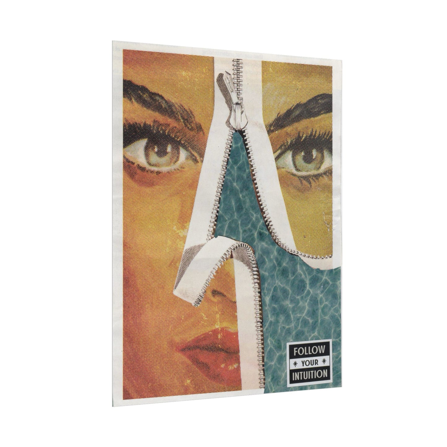 "Follow Your Intuition" Abstract Art Print | Mixed Media Collage