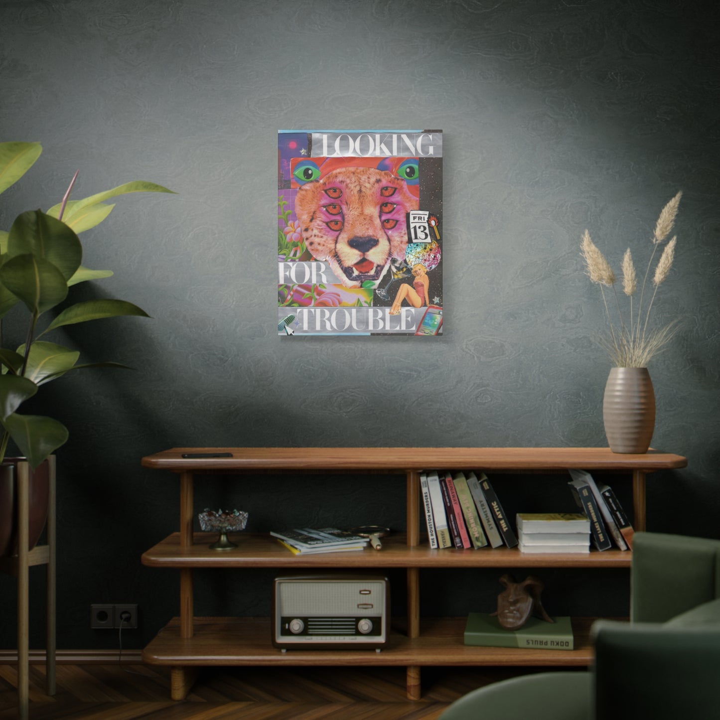 "Looking for Trouble" – Surreal Collage Art Canvas