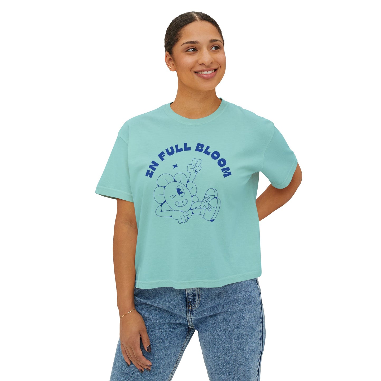 "In Full Bloom" - Retro Graphic T-Shirt for Women