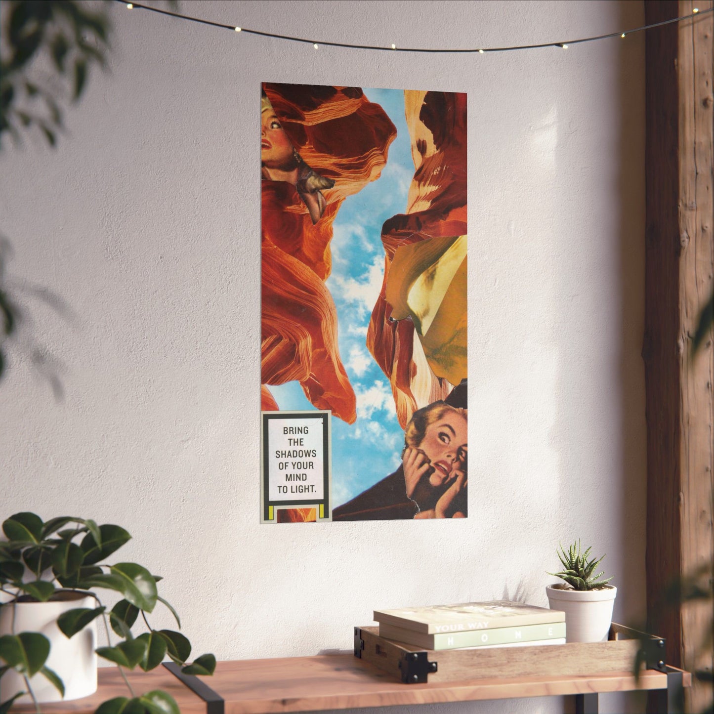 "Bring the Shadows of Your Mind to Light"- Mixed Media Art (Large Poster, Vertical)
