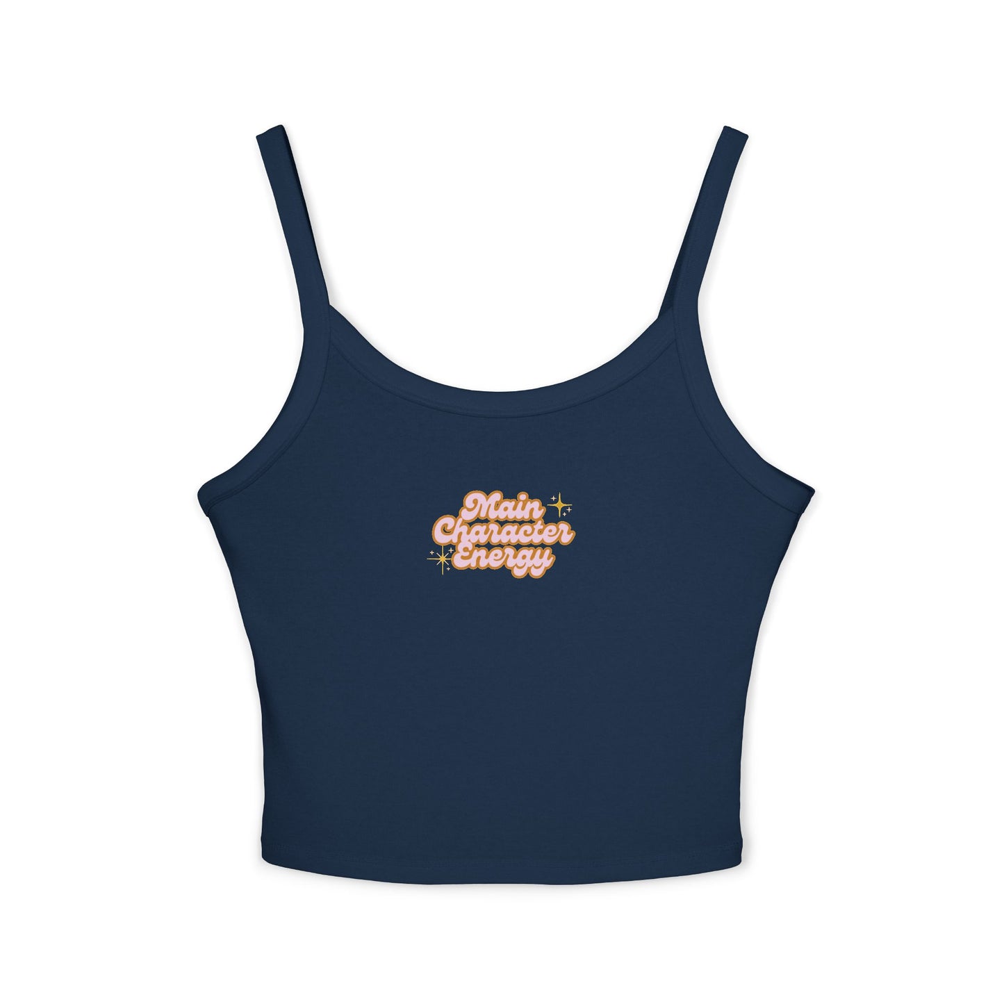 "Main Character Energy" Women's Crop Top - Spaghetti Strap Tank
