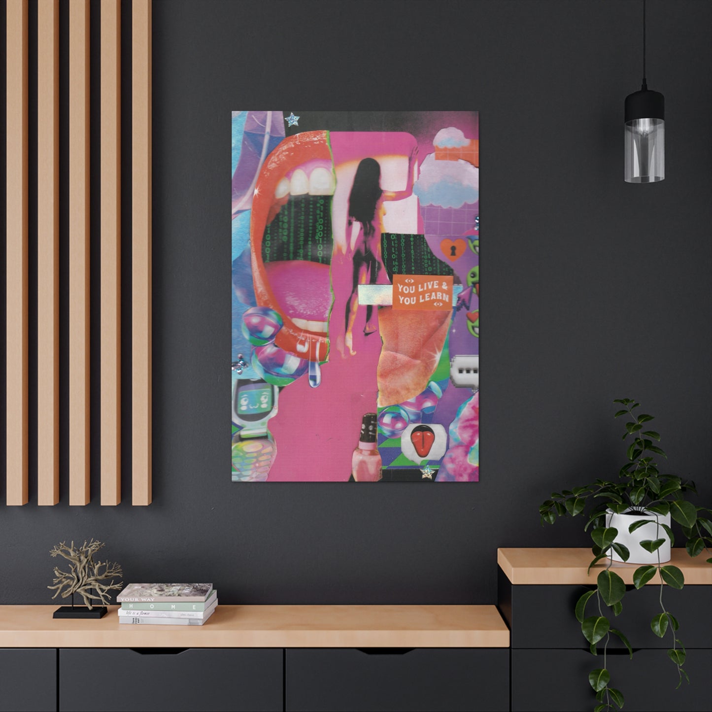 "You Live & You Learn" – Surreal Collage Art Print on Canvas
