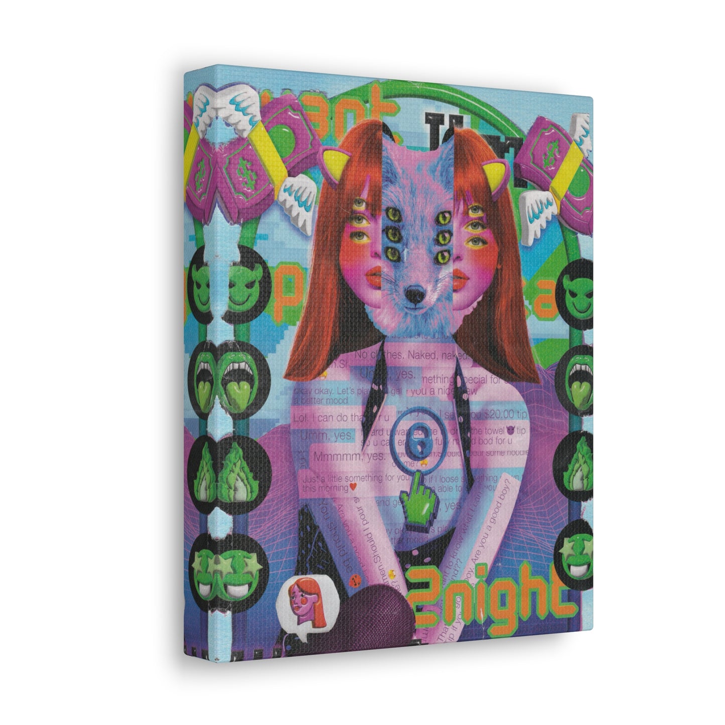 "2night" Surreal Mixed Media Collage - Canvas Art Print