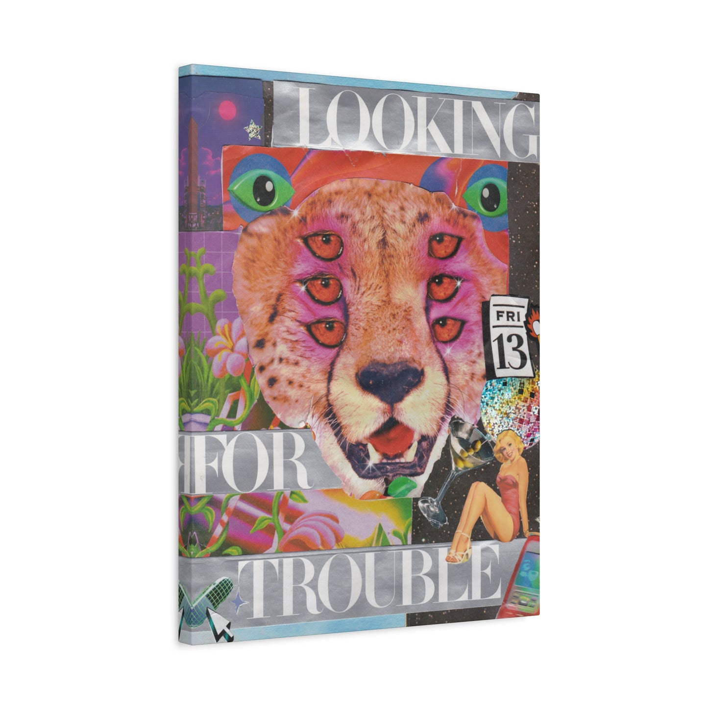 "Looking for Trouble" – Surreal Collage Art Canvas