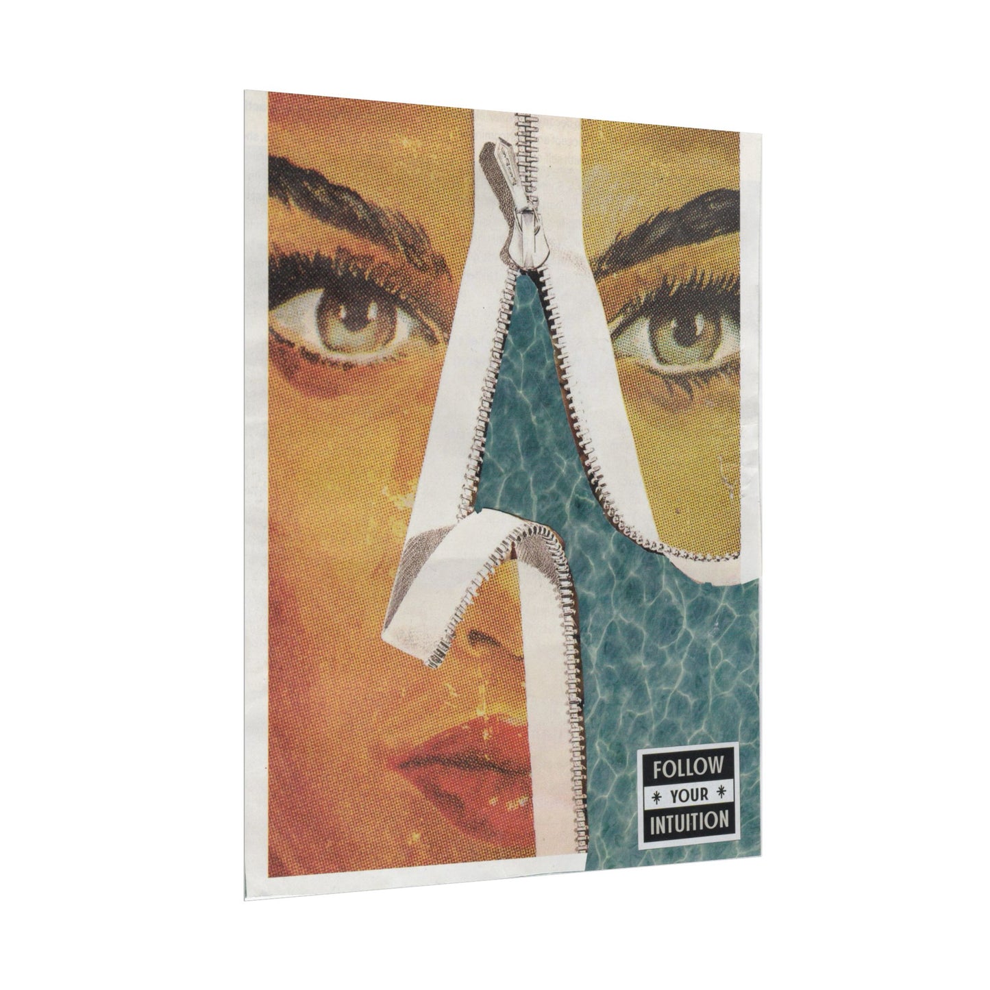 "Follow Your Intuition" Abstract Art Print | Mixed Media Collage