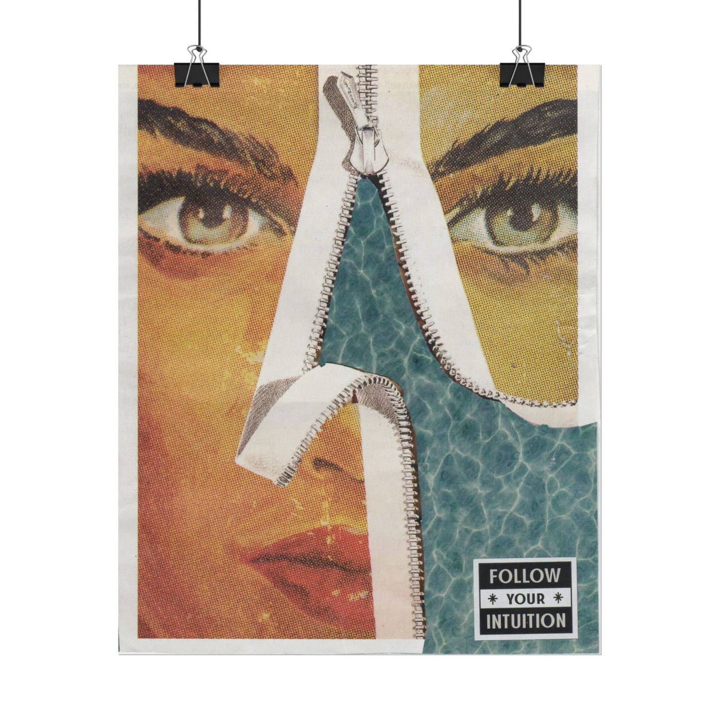 "Follow Your Intuition" Abstract Art Print | Mixed Media Collage