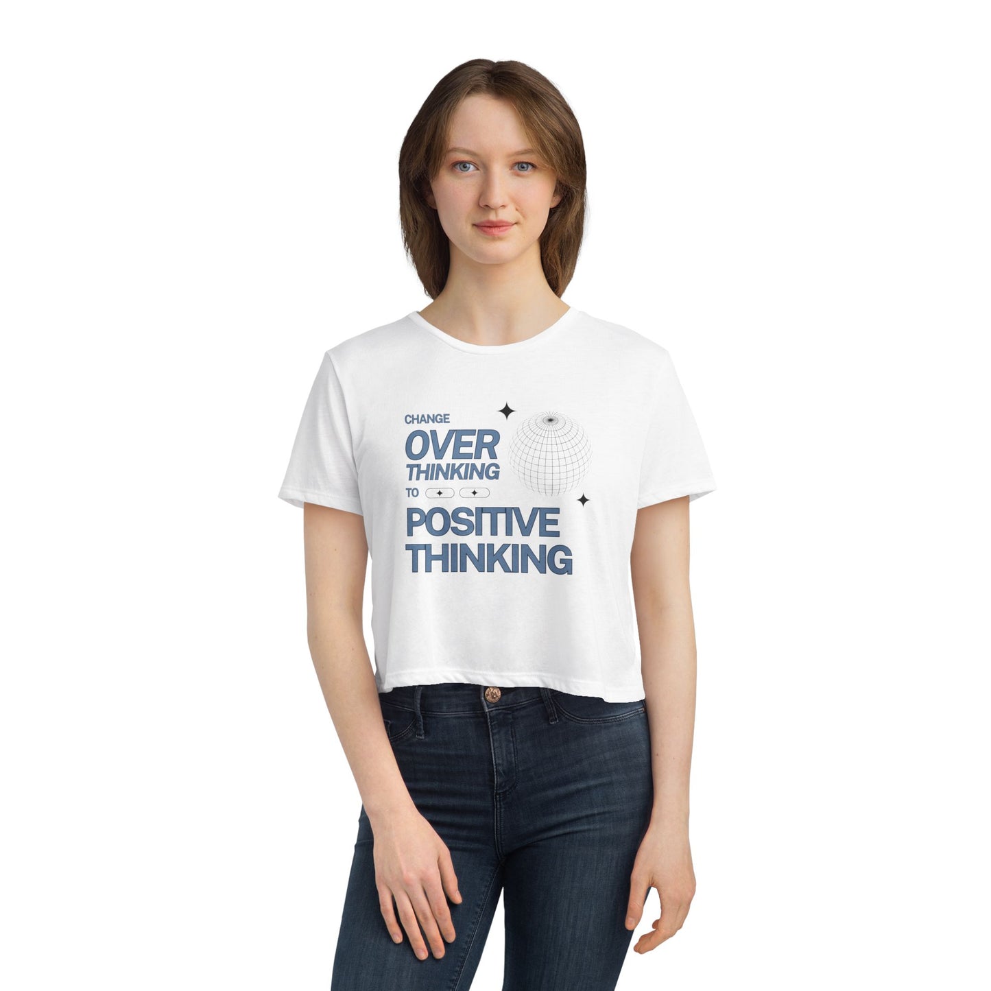 Positive Thinking Women's Flowy Cropped Tee