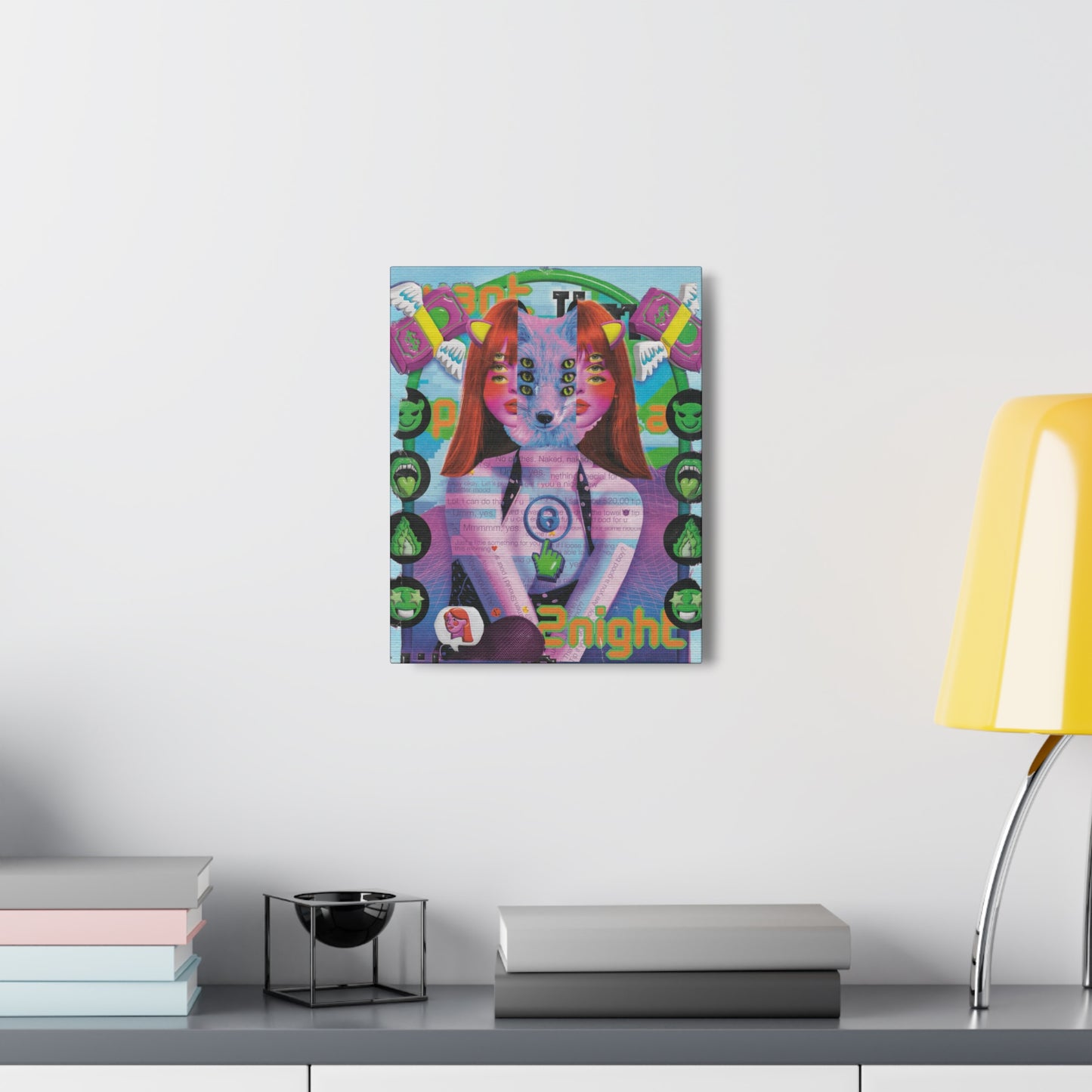 "2night" Surreal Mixed Media Collage - Canvas Art Print