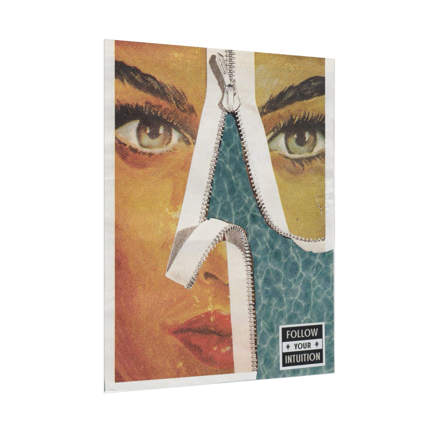 "Follow Your Intuition" Abstract Art Print | Mixed Media Collage