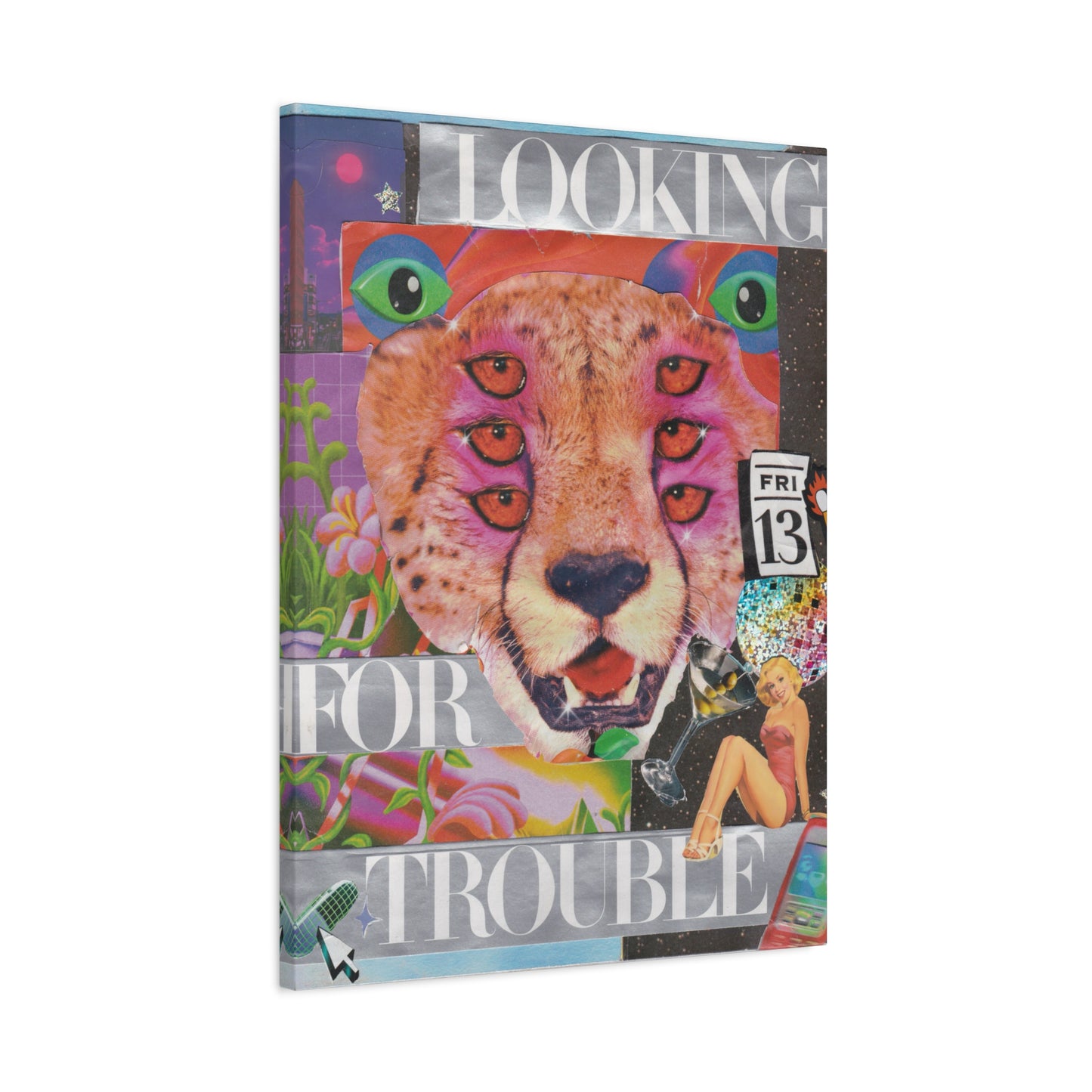 "Looking for Trouble" – Surreal Collage Art Canvas