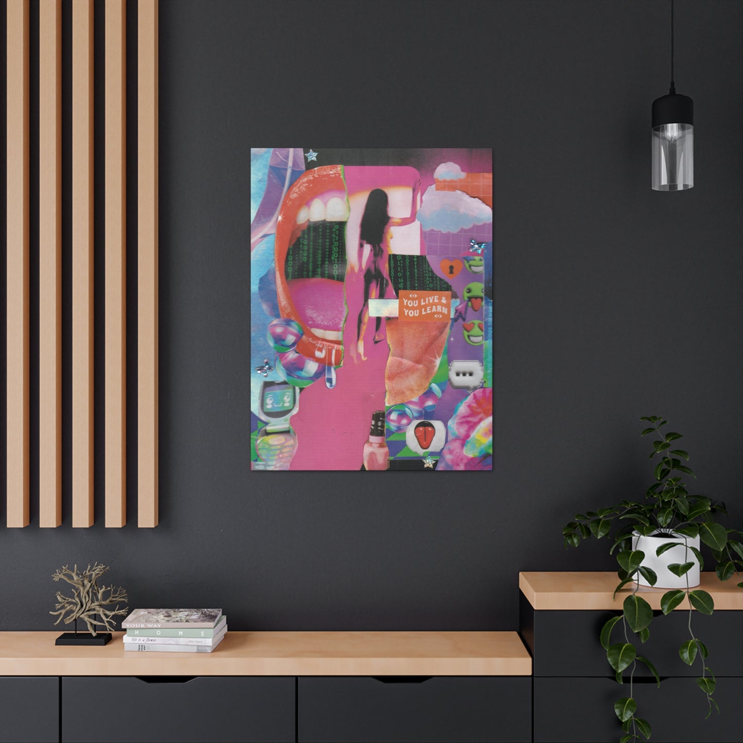 "You Live & You Learn" – Surreal Collage Art Print on Canvas
