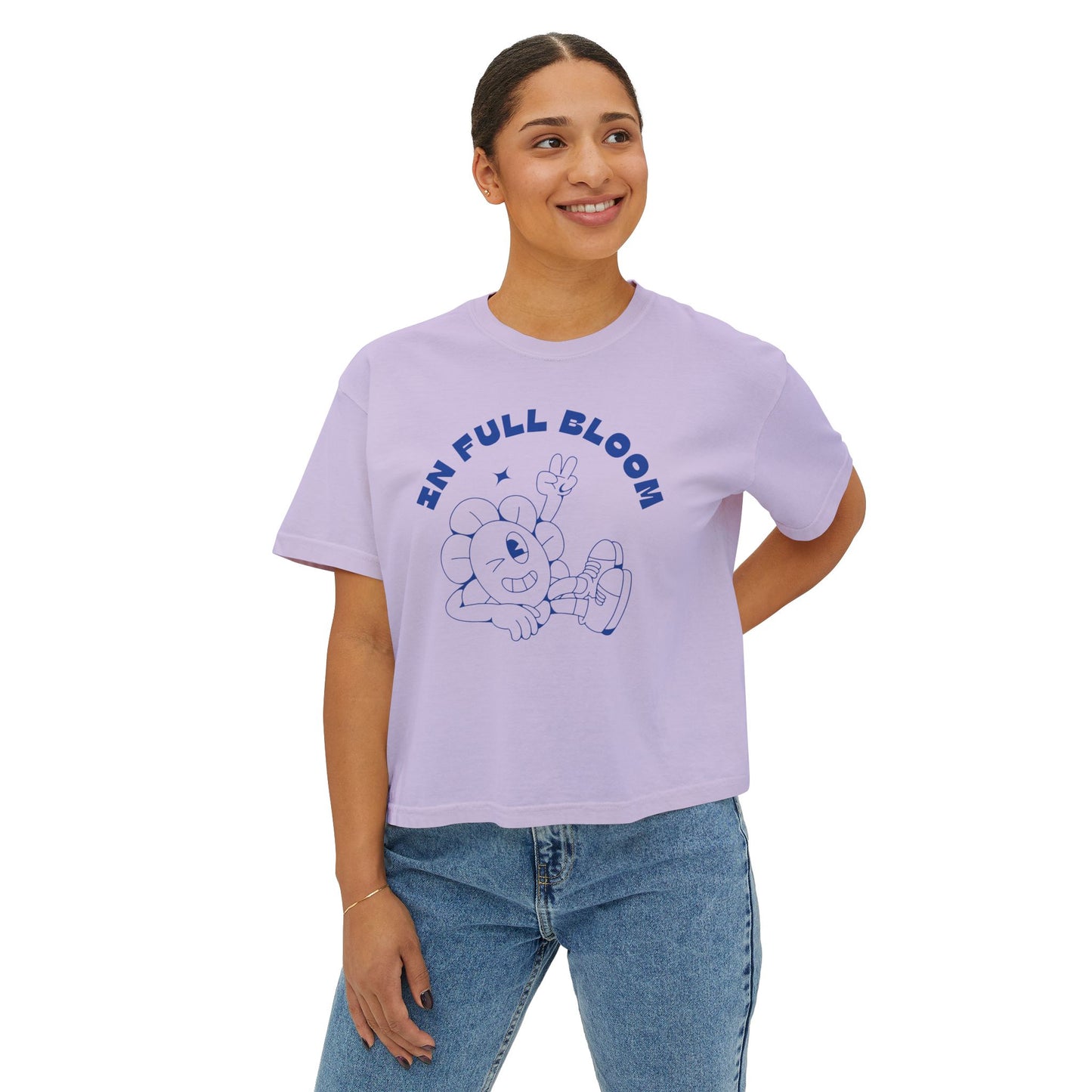 "In Full Bloom" - Retro Graphic T-Shirt for Women