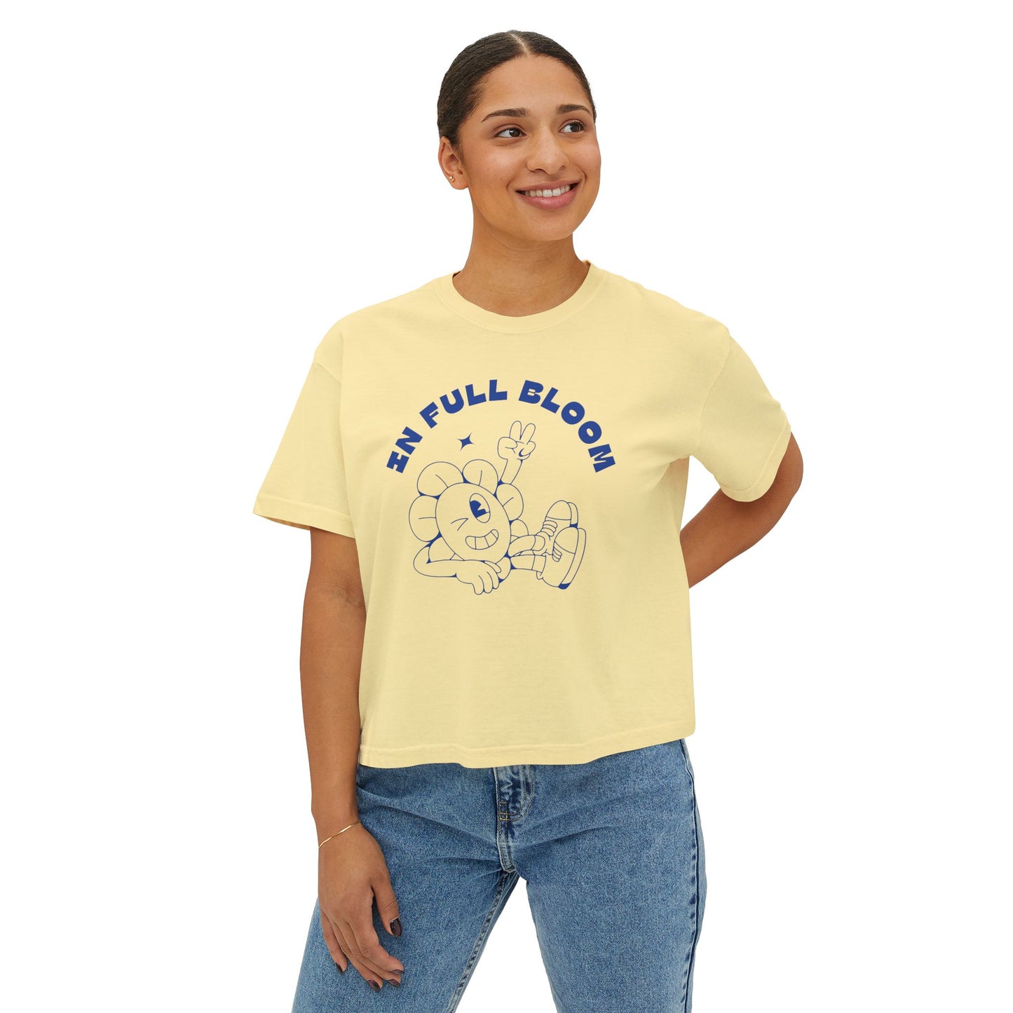 "In Full Bloom" - Retro Graphic T-Shirt for Women