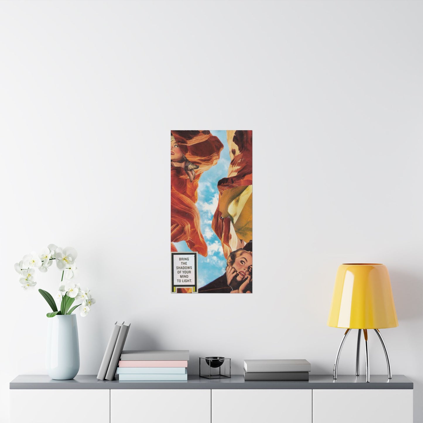 "Bring the Shadows of Your Mind to Light"- Mixed Media Art (Large Poster, Vertical)