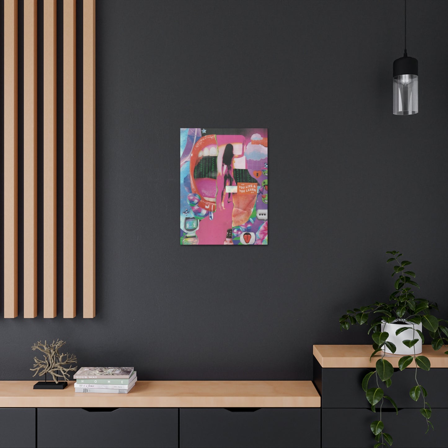 "You Live & You Learn" – Surreal Collage Art Print on Canvas