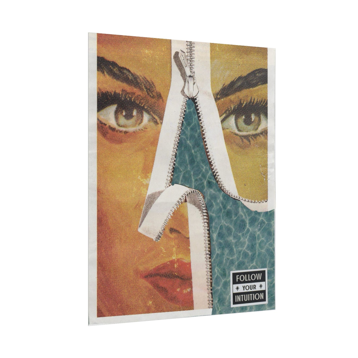 "Follow Your Intuition" Abstract Art Print | Mixed Media Collage