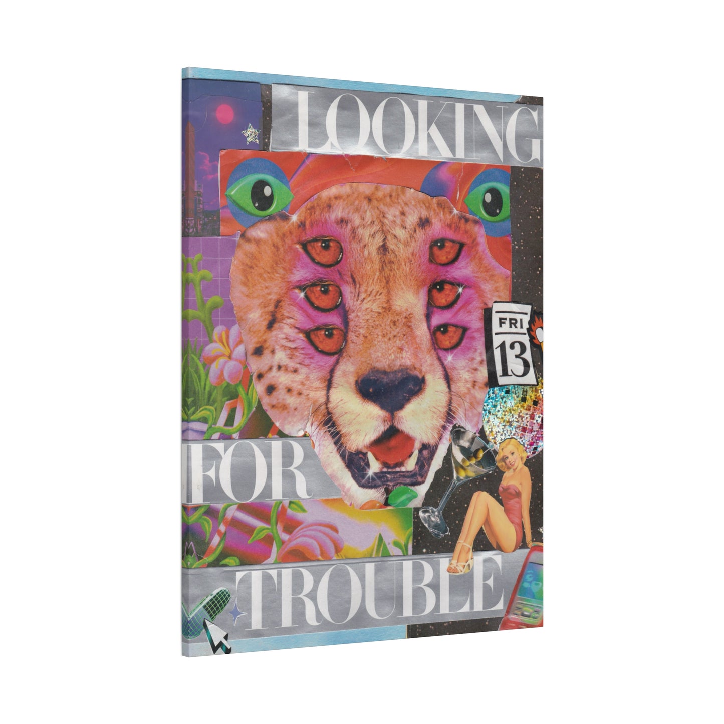 "Looking for Trouble" – Surreal Collage Art Canvas