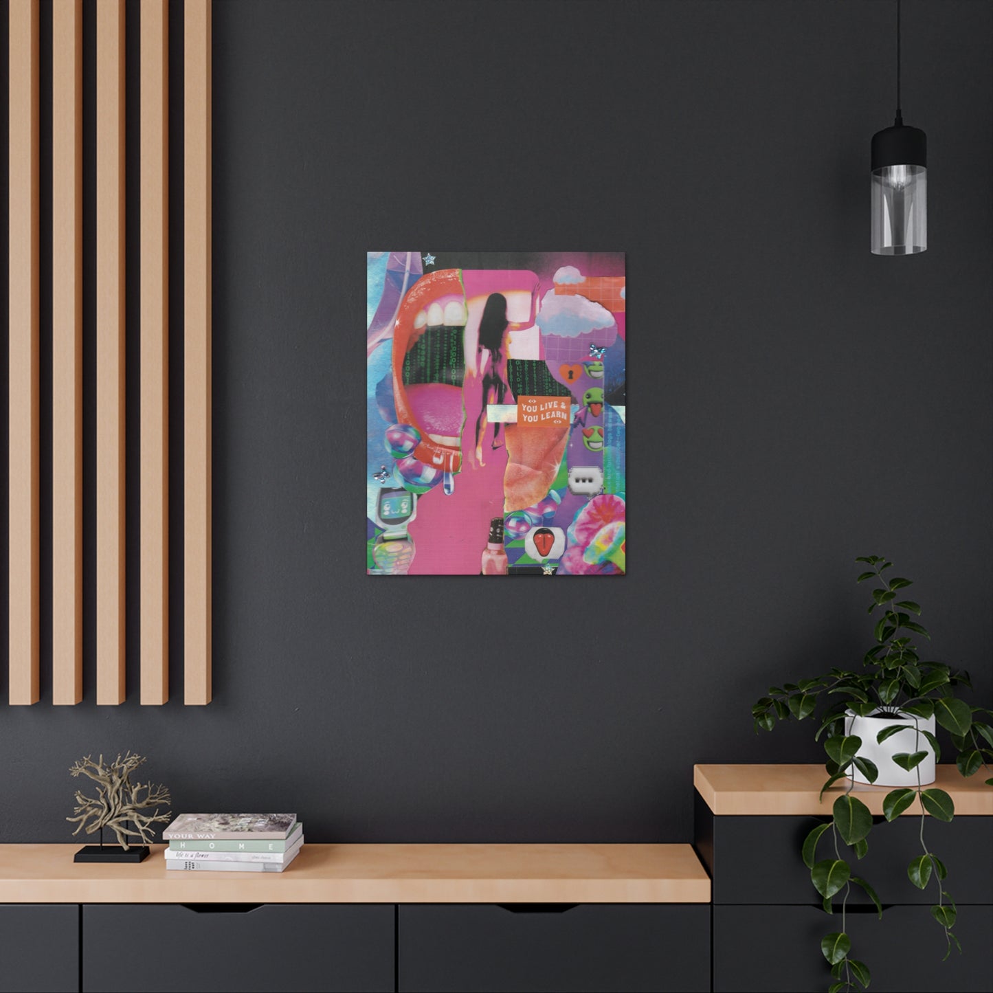 "You Live & You Learn" – Surreal Collage Art Print on Canvas